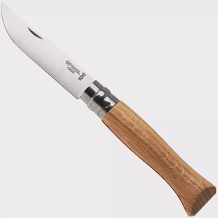 Opinel No. 09, 002424, Satin Stainless Steel, Oak Wood zakmes
