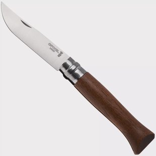 Opinel No. 09, 002425, Satin Stainless Steel, Walnut Wood zakmes