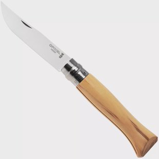 Opinel No. 09, 002426, Satin Stainless Steel, Olive Wood zakmes