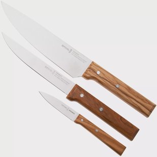 Opinel Trio Parrallèle Olive Wood, 002494, 3-delige messenset