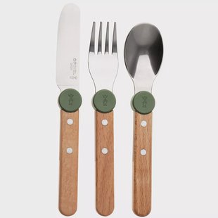 Opinel Le Petit Gourmet 3258 Olive Green, 3-delige kinderbestekset