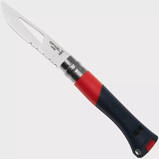 Opinel No. 09 Ocean 3262, Made For The Elements, Satin Stainless Steel, Red Polyamide, partially serrated zeilmes