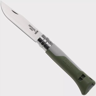 Opinel No. 08 Horizon 3304, Made For The Elements, Satin Stainless Steel, Pebble Grey / Khaki Polyamide zakmes