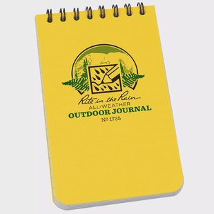 Rite in the Rain Top Spiral Notebook 1735, 3 x 5, Yellow, Outdoor, notitieboekje