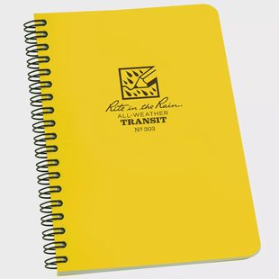 Rite in the Rain Transit Notebook 303, 4 5/8 x 7, Yellow, notitieboek