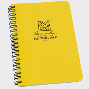 Rite in the Rain Metric Field Notebook 363, 4 5/8 x 7, Yellow, notitieboek