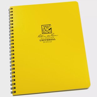 Rite in the Rain Side Spiral Notebook 373-LG 6 5/8 x 8 1/2, Yellow, Line Grid, notitieboek