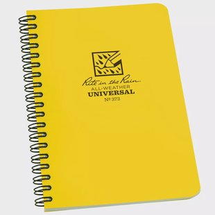 Rite in the Rain Universal Spiral Notebook 373, 4 5/8 x 7, Yellow, notitieboek
