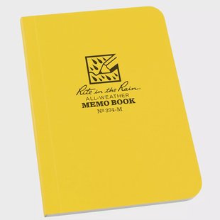 Rite in the Rain Soft Cover Book 374-M, 3 1/2 x 5, Yellow, notitieboekje