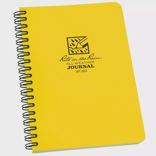 Rite in the Rain Journal Notebook 393, 4 5/8 x 7, Yellow, notitieboek