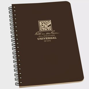 Rite in the Rain Universal Spiral Notebook 473, 4 5/8 x 7, Brown, notitieboek