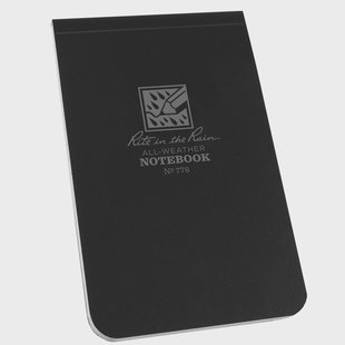 Rite in the Rain Soft Cover Top Bound Notebook 778, 3 1/4 x 5 1/4, Black, notitieboekje