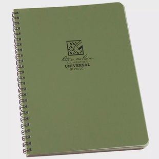 Rite in the Rain Side Spiral Notebook 973-LG 6 5/8 x 8 1/2, Green, Line Grid, notitieboek
