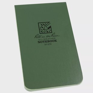 Rite in the Rain Soft Cover Top Bound Notebook 978, 3 1/4 x 5 1/4, Green, notitieboekje