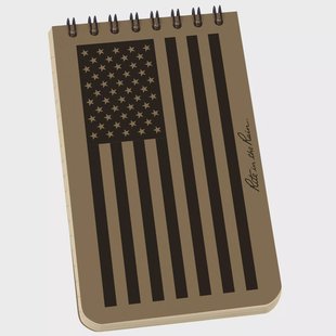 Rite in the Rain Top Spiral Notebook FL935T, 3 x 5, Tan, Flag, notitieboekje