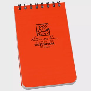 Rite in the Rain Top Spiral Notebook OR35, 3 x 5, Orange, notitieboekje