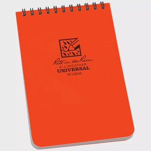Rite in the Rain Top Spiral Notebook OR46, 4 x 6, Orange, notitieboek