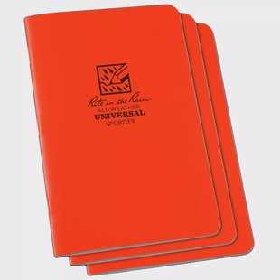 Rite in the Rain Universal Stapled Notebooks OR71FX, 4 5/8 x 7, Orange, set van 3 notitieboekjes