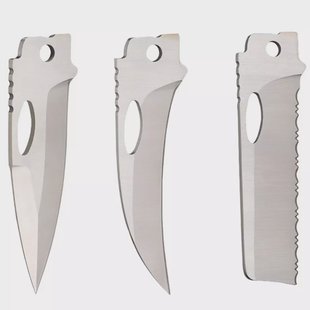 Roxon Phantom BA050607 8Cr13MoV BA05 Serrated Blade, BA06 Talon Blade en BA07 Spear Point Blade, 3 vervangbare lemmeten voor Phantom-systeem