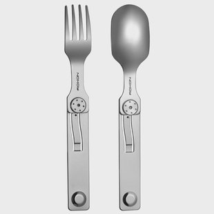 Roxon 2-in-1 Folding Camp Cutlery Set Spoon & Fork C2 Stainless Steel, outdoorbestek