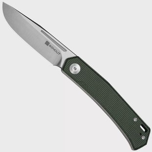 SENCUT Braxx S25089-2, Satin D2, Green Canvas Micarta zakmes