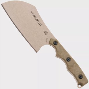 TOPS Knives El Chappito ECPTO-01 Coyote Tan 1095, Green Canvas Micarta, vaststaand mes, Leo Espinoza design