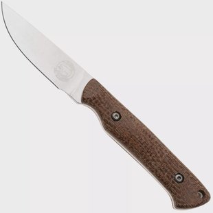 White River Knives Small Game Knife SG-BNA-MAG Stonewashed MagnaCut, Natural Burlap Micarta, jachtmes, Owen Baker Jr. design