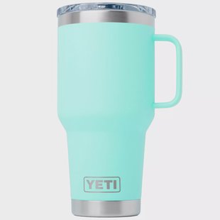 Yeti Rambler Travel Mug 30oz Stronghold Lid, Seafoam, thermos reismok met deksel, 887 ml