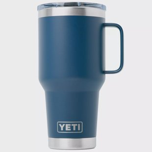 Yeti Rambler Travel Mug 30oz Stronghold Lid, Navy Blue, thermos reismok met deksel, 887 ml