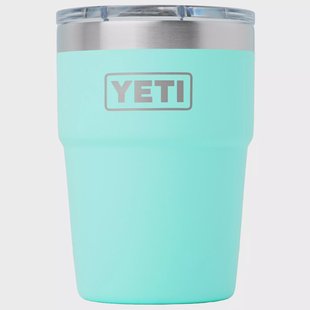 Yeti Rambler Stackable Cup 16oz Mag Slider Lid, Seafoam, stapelbare thermosbeker met deksel, 473 ml