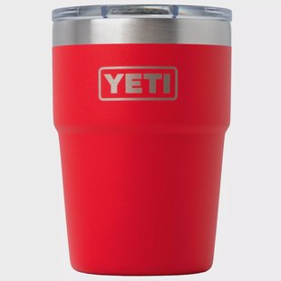 Yeti Rambler Stackable Cup 16oz Mag Slider Lid, Rescue Red, stapelbare thermosbeker met deksel, 473 ml