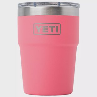 Yeti Rambler Stackable Cup 16oz Mag Slider Lid, Tropical Pink, stapelbare thermosbeker met deksel, 473 ml