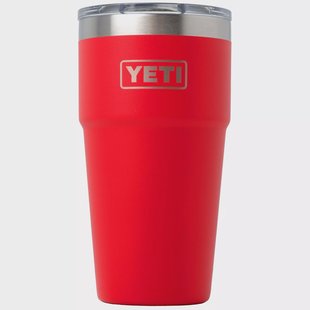 Yeti Rambler Stackable Cup 20oz Mag Slider Lid, Rescue Red, stapelbare thermosbeker met deksel, 591 ml
