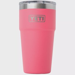 Yeti Rambler Stackable Cup 20oz Mag Slider Lid, Tropical Pink, stapelbare thermosbeker met deksel, 591 ml