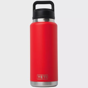 Yeti Rambler Bottle 36oz Chug Cap, Rescue Red, thermosfles met drinkdop, 1L