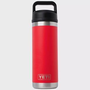 Yeti Rambler Bottle 18oz Chug Cap, Rescue Red, thermosfles met drinkdop, 532 ml