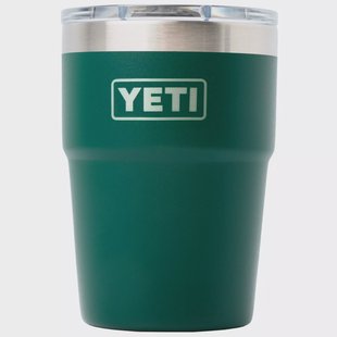 Yeti Rambler Stackable Cup 16oz Mag Slider Lid, Black Forest Green, stapelbare thermosbeker met deksel, 473 ml