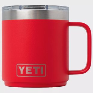 Yeti Rambler Stackable Mug 2.0 10oz Mag Slider Lid, Rescue Red, stapelbare thermosmok met deksel, 295 ml
