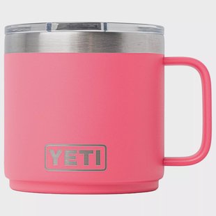 Yeti Rambler Stackable Mug 2.0 14oz Mag Slider Lid, Tropical Pink, stapelbare thermosmok met deksel, 414 ml