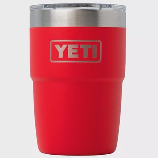 Yeti Rambler Stackable Cup 8oz Mag Slider Lid, Rescue Red, stapelbare thermosbeker met deksel, 237 ml