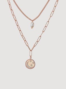 Goudkleurige ketting Elisabeth met parel