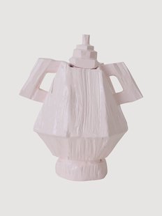 Houten vaas Amfora, H 38 cm