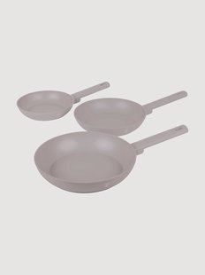 Braadpannen Taupe met antiaanbaklaag, 3-delig