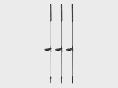 LIVARNO Set van 3 tuinlampen op zonne-energie - warmwit - 104 cm