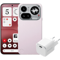 Nothing Phone (4a) Pro 256GB Roze 5G + BlueBuilt Oplader met Usb C Poort 45W Wit