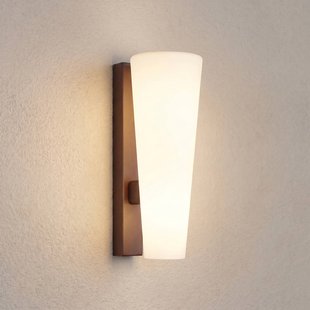 Jovra LED buiten wandlamp, cortenstaal, hoogte 32 cm - Lucande - Modern - Glas - 1 lamp