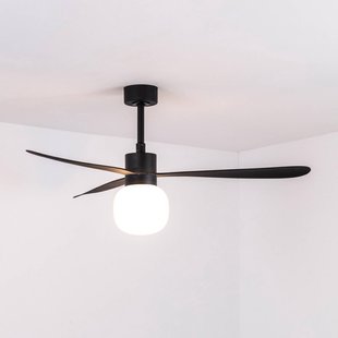 FARO BARCELONA LED plafondventilator Amelia Ball L, zwart, DC, stil