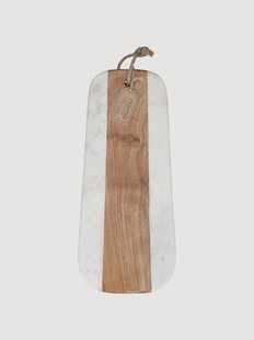 Serveerplateau Artes&agrave; van marmer en acaciahout