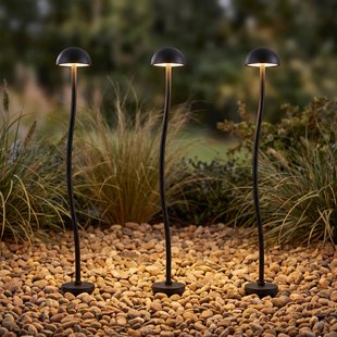 Soremi LED grondspies lamp, zwart, set van 3, IP44 - Lindby - Modern - Aluminium - Meerdere lampen