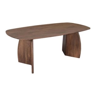 Giga Meubel Eettafel Majada - Deens Ovaal Donkerbruin Hout - 200x100x76cm